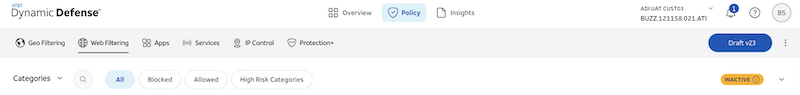 Web filtering inactive